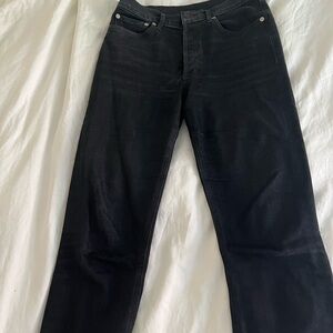 Agolde High Rise Crop jeans in black pepper